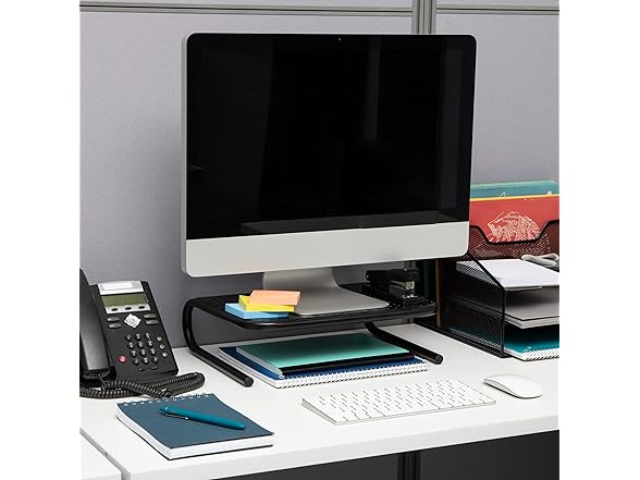 Mind Reader Monitor Stand, Ventilated Laptop Rise, 2PK