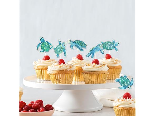 PHOHUI HAVE A NICE TIME Turtles Cupcake Toppers Baby 
