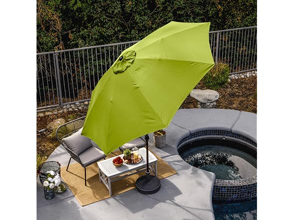 Sunline 9 ft Patio Umbrella with Crank & Push Lime