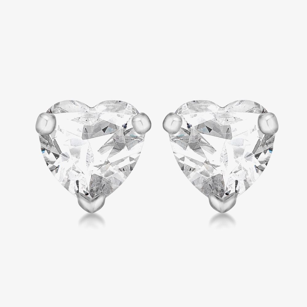 Crystal Heart Stud Earrings - Gallery 5