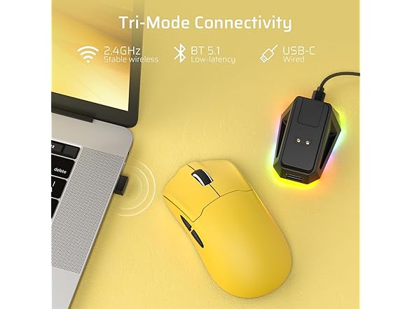 LTC  Ultralight Wireless Gaming Mouse with RGB Dock