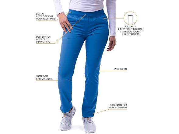 Adar Medical Uniforms Women (L) Scrubs Royal Blue