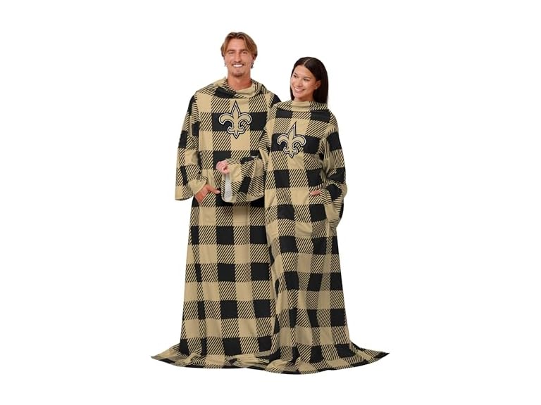 SAINTS Buffalo Plaid Throw (48x71)