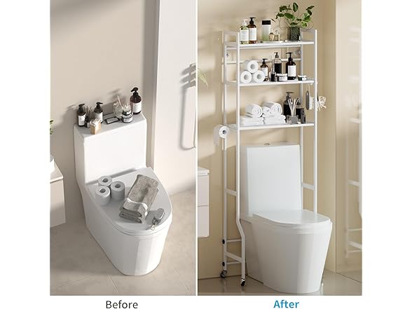 Over The Toilet Storage, 3-Tier Over Toilet Organizer Rack 