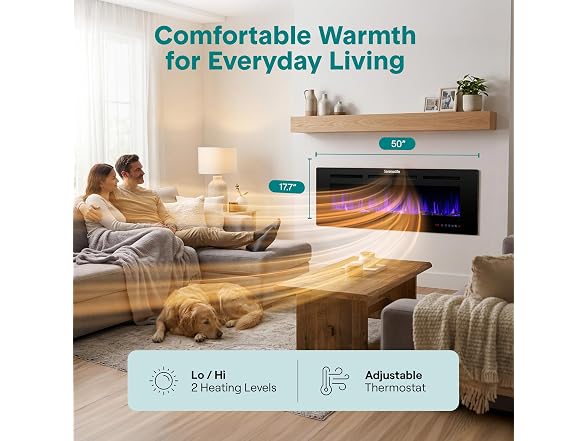 SereneLife Electric Fireplace Insert with Heater