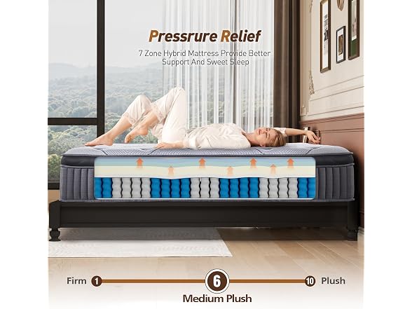 DIGLANT 14" Gel Hybrid Queen Mattress
