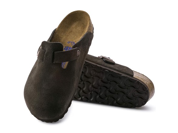Birkenstock Unisex Boston SFB Suede Mocha