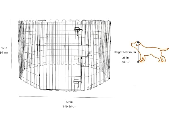 Amazon Basics Foldable Metal Exercise Dog Playpen 36"