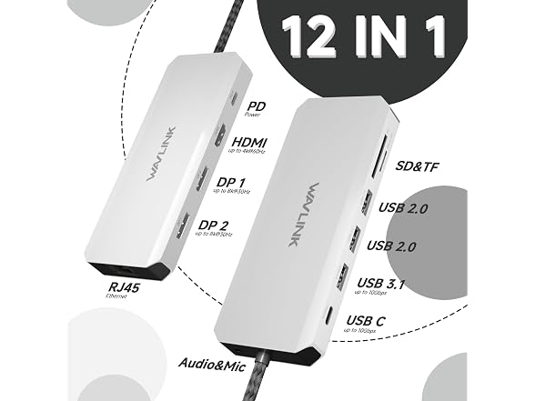 WAVLINK Triple Monitor Docking Station