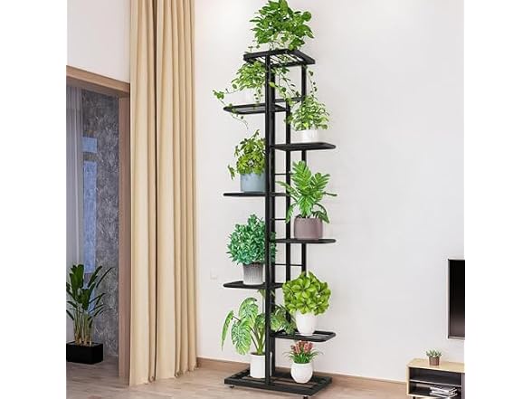 Takywep Metal Plant Stand 8 Tiers Tall Corner Flower Pot Holder Shelf