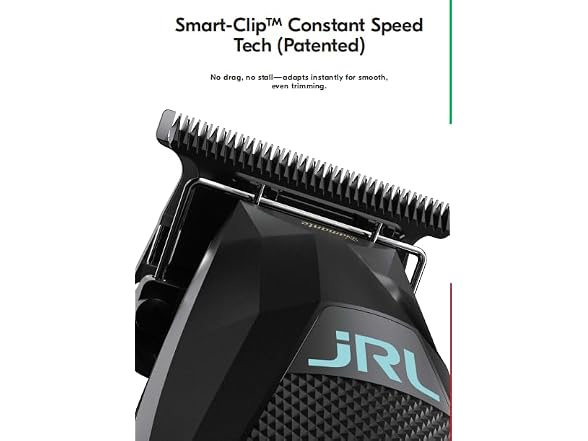 JRL Diamante Clipper & Trimmer Set DI2025B – Brushless Motor, Fade Blade, Smart Clip Technology, Reset IQ Charge, 8200 RPM, 4-Hour Run Time for Barbers & Stylists (Black) (Open Box)