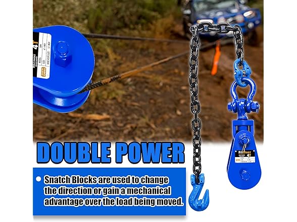 4 Tons Snatch Block 1/2" Wirew Rope