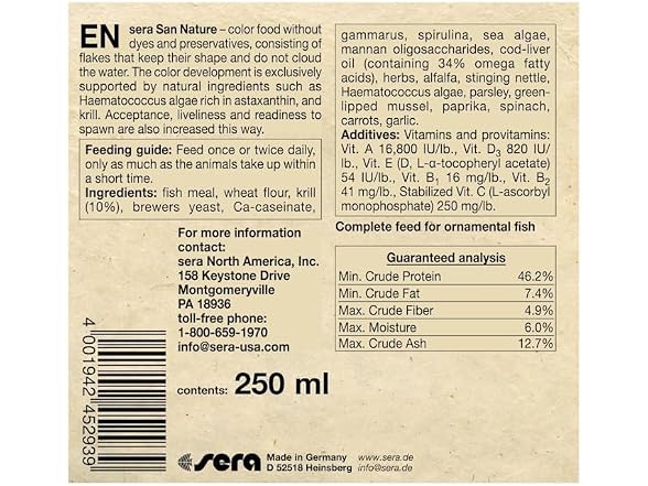 Sera San Nature Food 2.1 oz.