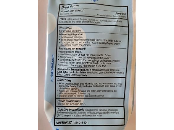 Curist 5% Lidocaine Cream Maximum Strength