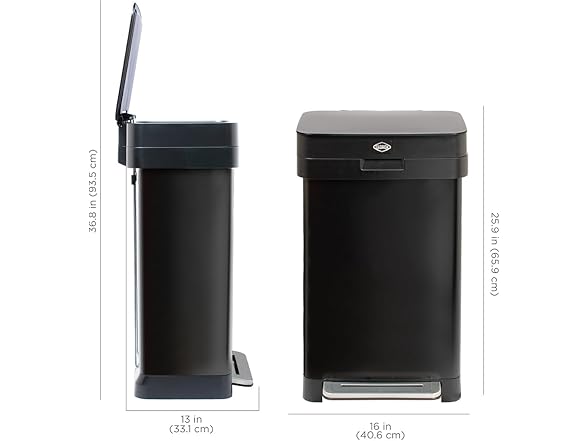 Clorox 13 Gallon Trash Can - 50L Kitchen Trash Can