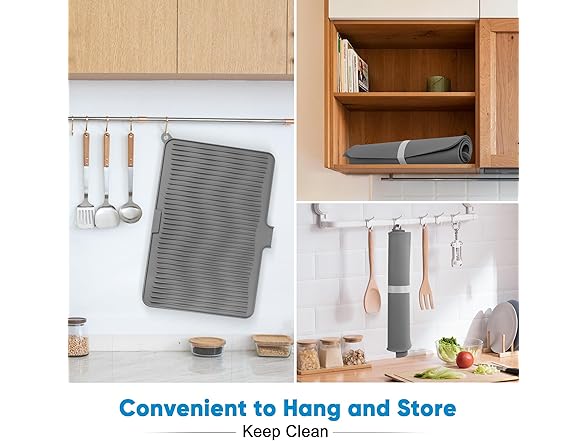 Dish Drying Mat Grey