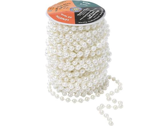Mandala Crafts Faux 8mm White Pearl Beads - Gallery 3