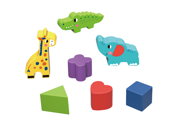 11 Pieces Wooden Animal Shape Sorter