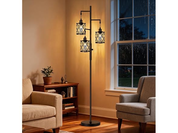 ROTTOGOON Dimmable Farmhouse Floor Lamp