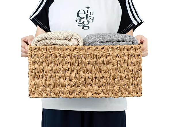 Suptinwear Waterproof Wicker Storage Basket