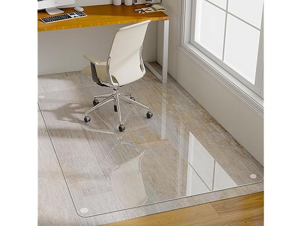 Tempered Glass Chair Mat, 54"x32"