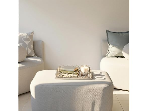 Creative Co-Op Metal Mirrored Tray, Nickel Finish