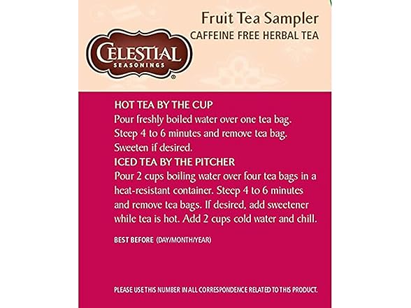 Celestial Seasonings Fruit Tea Sampler, 18 ct