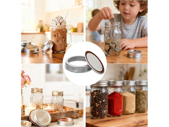 MEGAWISE Mason Jar Lids and Bands Set, 10 Pack