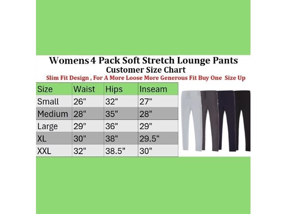 4Pk Ast Womens Butter Soft Lounge Pants