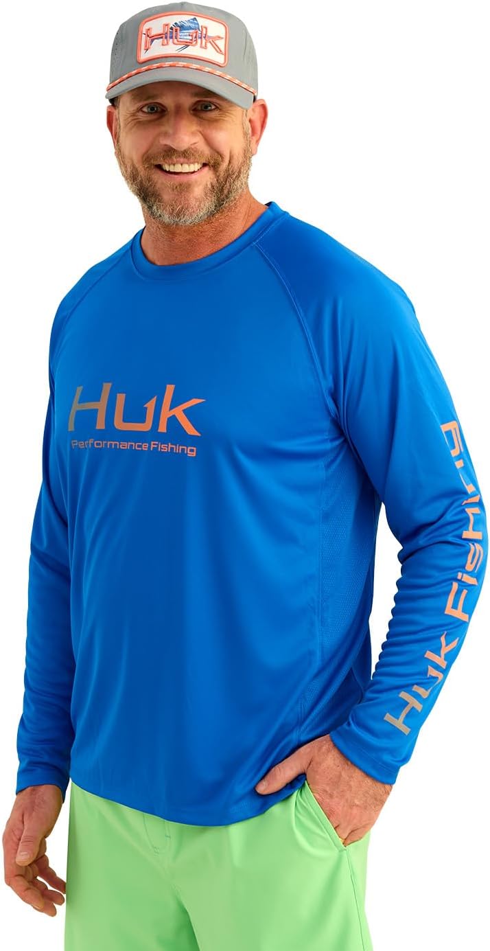 HUK Mens Pursuit Vented Long Sleeve Ocean Blue - Gallery 6