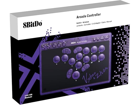 8BitDo All-Button Arcade Purple Signature Edition Controller
