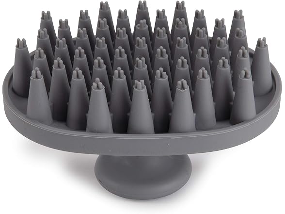 Dexas BrushBuster Silicone Gentle Dog Grooming Brush, Gray