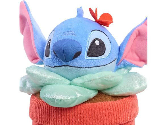 Disney Stitch Hello Spring Potted Plush Stuffed Animal