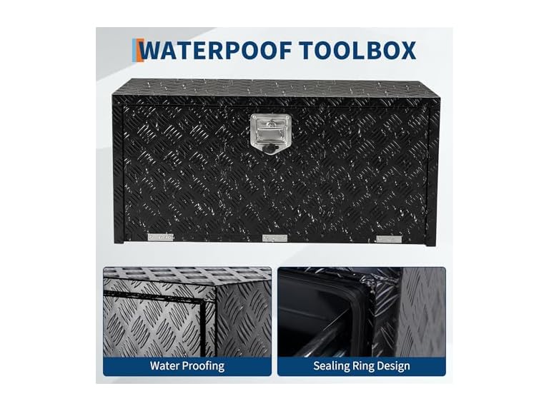 MOVECOM Heavy Duty Aluminum Underbody Tool Box Black