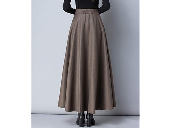 Femiserah Women (M) Long Maxi Woolen Line Skirt