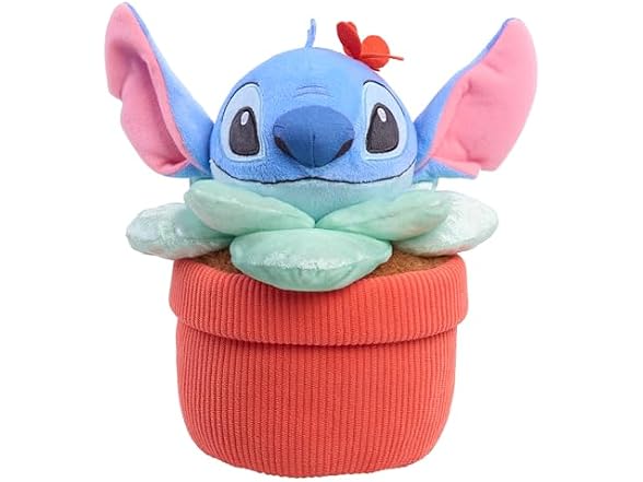 Disney Stitch Hello Spring Potted Plush Stuffed Animal