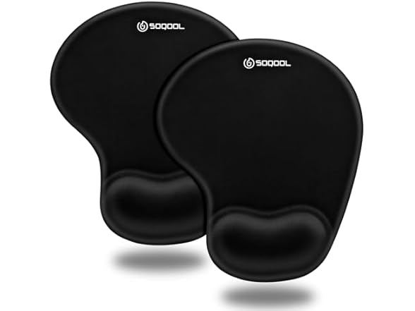 Soqool Mouse Pad, 2 Pack Ergonomic Mouse