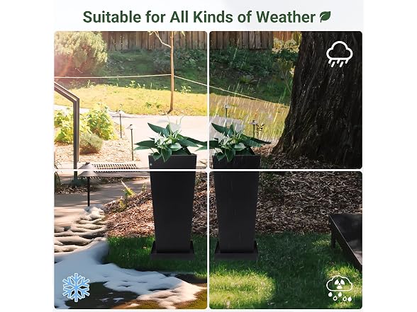 Toriexon Metal Outdoor Planters Set of 2