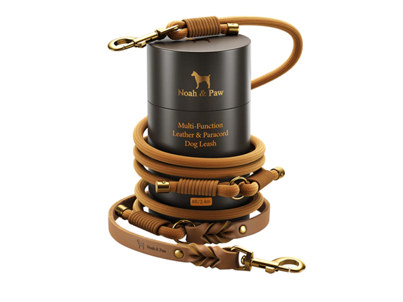 NOAH & PAW Leather Paracord Dog Leash - Gallery 7