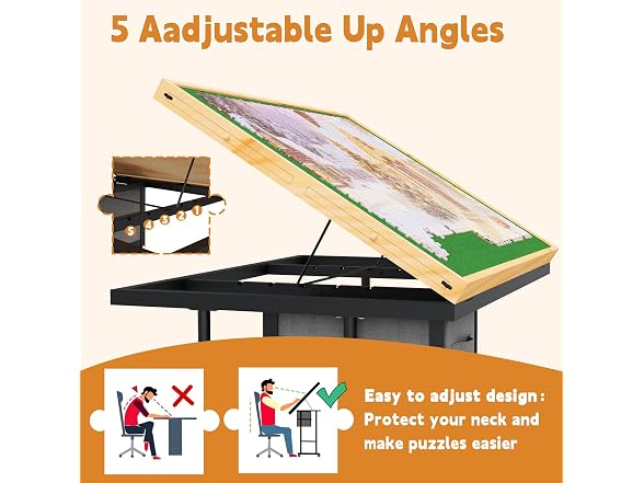 Jigsaw Puzzle Table with Drawers - Gallery 3