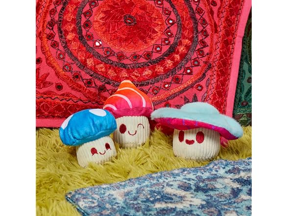 Barkbox Alice's Magic Mushrooms Dog Toy | 3Pc