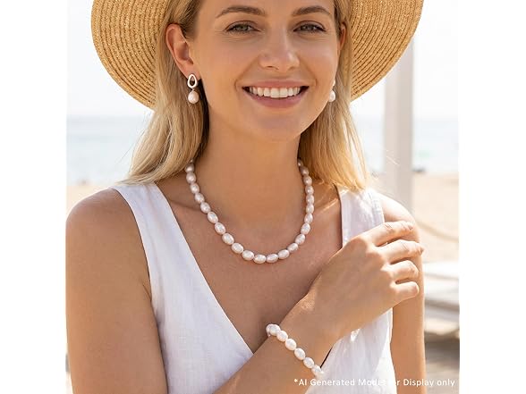 BAMIKI 8-9MM Cultured Pearl Necklace Set