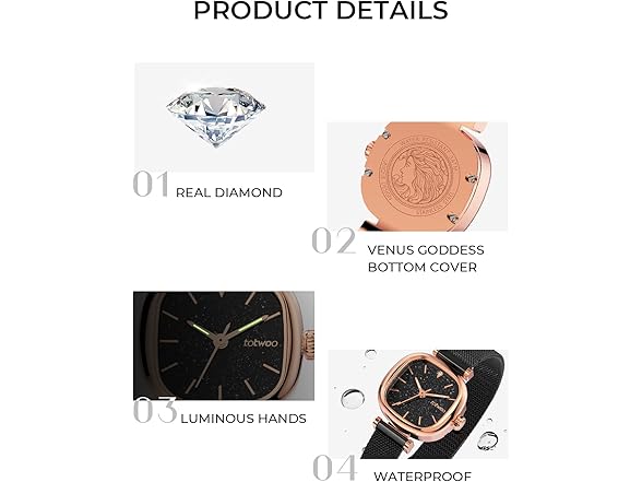 TOTWOO Classic Ladies Watch