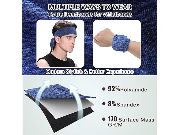 EasYoung Men's Headbands, 3-Pack 