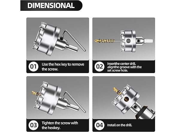 TCT Hole Saw Kit 9Pcs 3/4-2" Metal