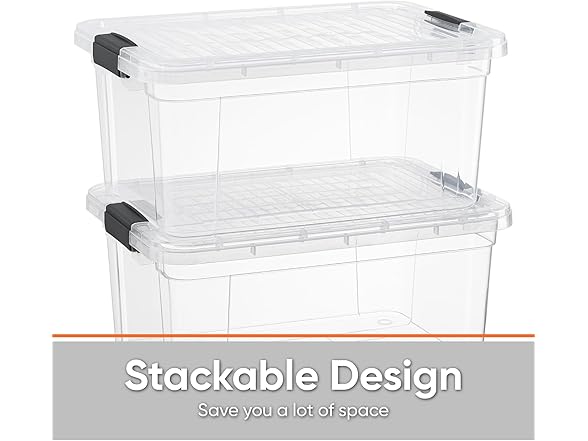 Superio Small Clear Storage Box with Lid, 6.6 Quart 10 Pack