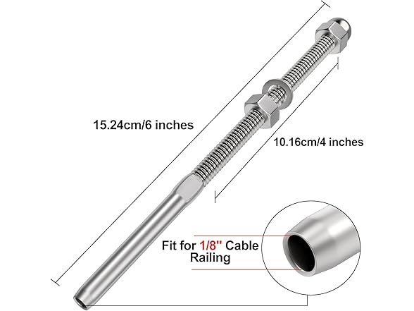 BLIKA 30 Pack 6" Long 1/8" Swage Threaded Stud