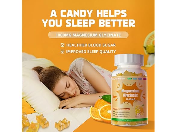 Magnesium Glycinate Gummies 60 Orange Gummies