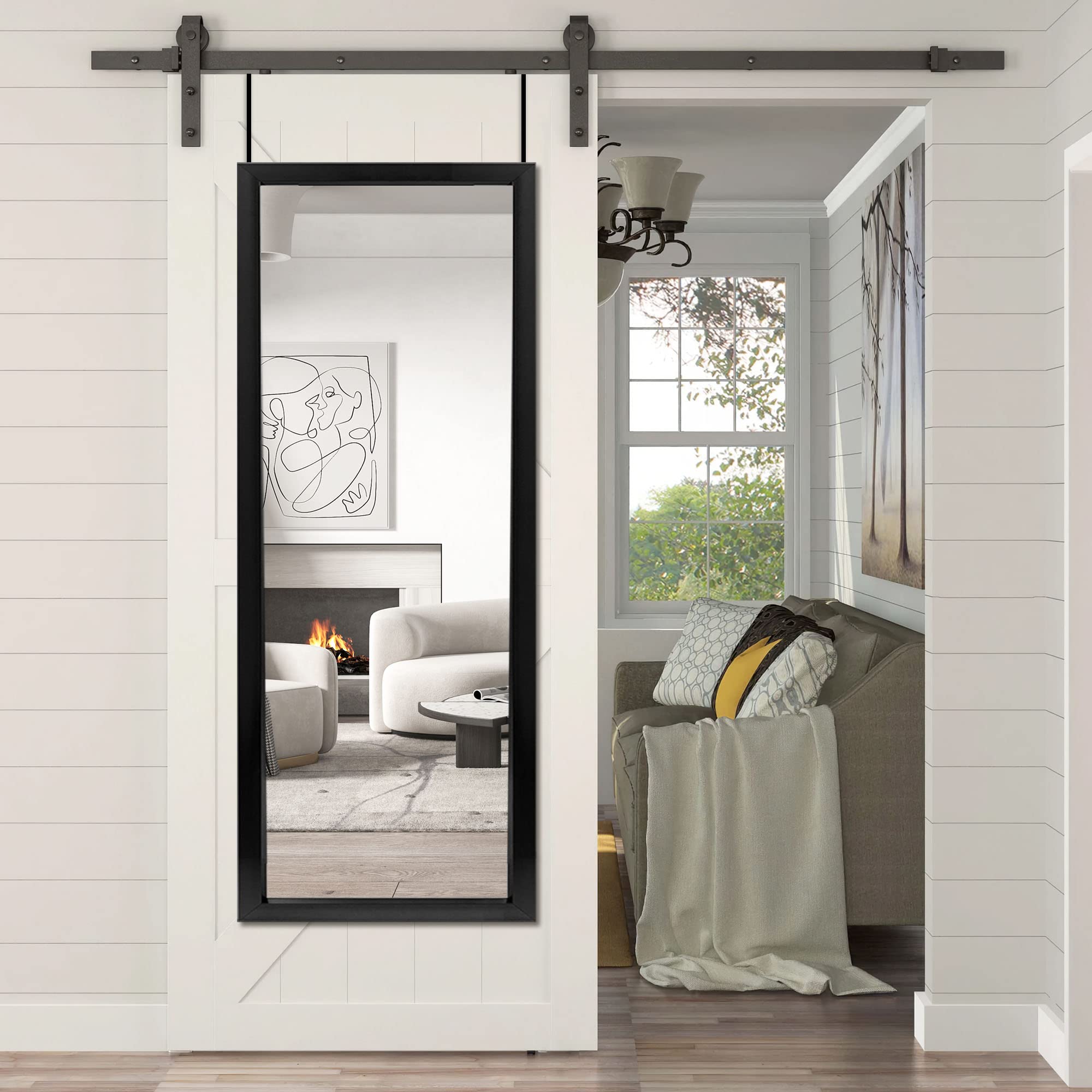 NeuType 44" x 16" Over The Door Mirror - Gallery 8