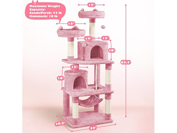 Yaheetech 62.5inches Cat Tree Cat Tower